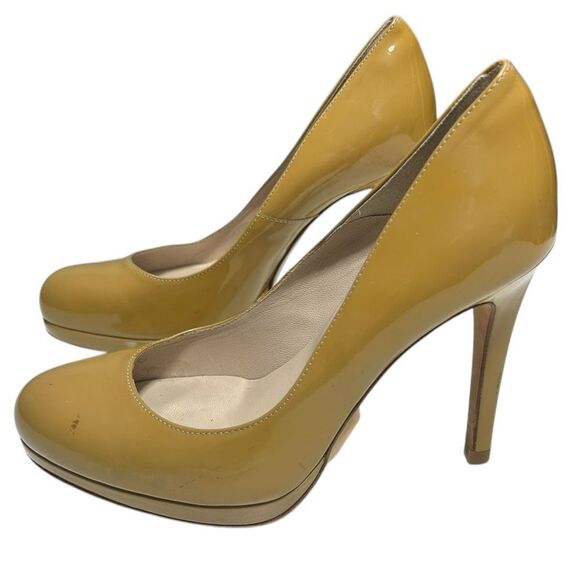 LK Bennet Leather Heels Mustard Yellow High Heels Tan Pumps - Picture 4 of 16